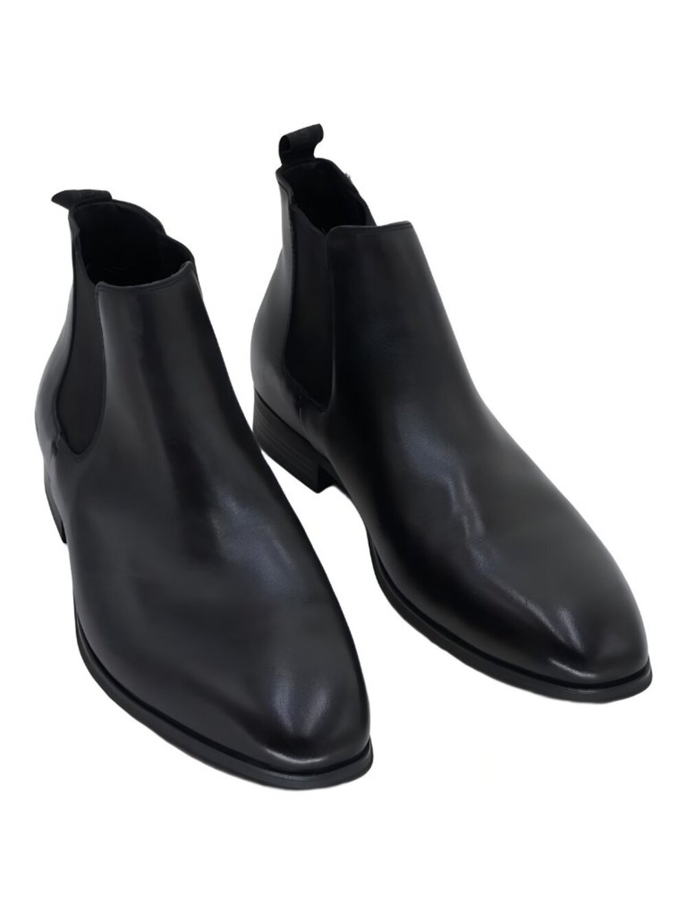 Calvin Klein Mens Donto Slip-On Dress Boot Black Leather Size 11M